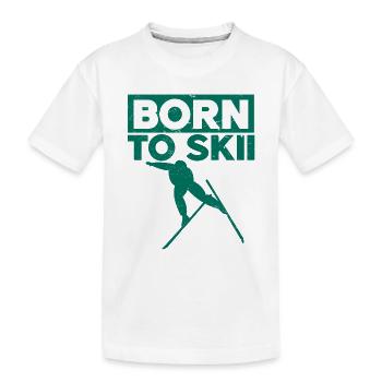 Skifahren Snowboard Berge Urlaub Schnee Freestyle - Kinder Premium Bio T-Shirt - Weiß - Vorne