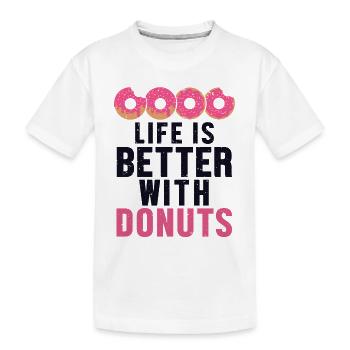 La vie est meilleure avec la machine à beignets glacés Donuts - T-shirt bio Premium Enfant - blanc - Devant