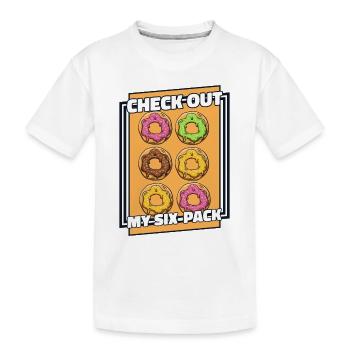 Découvrez mon amateur de six beignets glacés - T-shirt bio Premium Enfant - blanc - Devant