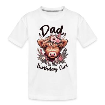 Papa de la fille d’anniversaire - T-shirt bio Premium Enfant - blanc - Devant