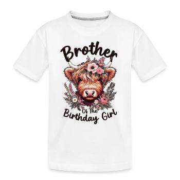 Frère De La Fille D’anniversaire - T-shirt bio Premium Enfant - blanc - Devant