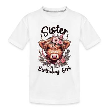 Sœur De La Fille D’anniversaire - T-shirt bio Premium Enfant - blanc - Devant