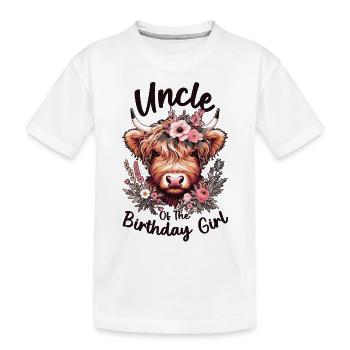Oncle de la fille d’anniversaire - T-shirt bio Premium Enfant - blanc - Devant