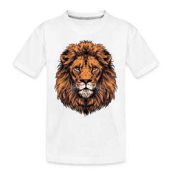 Lion - Kids' Premium Organic T-Shirt - white - Front