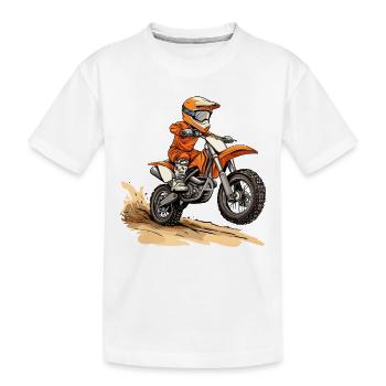 Motocross und Dirt bike - Kinder Premium Bio T-Shirt - Weiß - Vorne