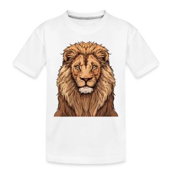 Lion - Kids' Premium Organic T-Shirt - white - Front