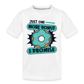 Nur noch ein Donut, ich verspreche, Donut, glasiert - Kinder Premium Bio T-Shirt - Weiß - Vorne