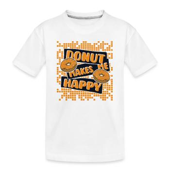 Donut Makes Me Happy Doughnut Maker Glazed Lover - T-shirt bio Premium Enfant - blanc - Devant