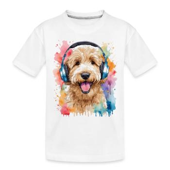 Goldendoodle Casque Chien Animal Design Imprimer - T-shirt bio Premium Enfant - blanc - Devant