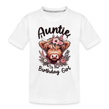 Tante de la fille d’anniversaire - T-shirt bio Premium Enfant - blanc - Devant