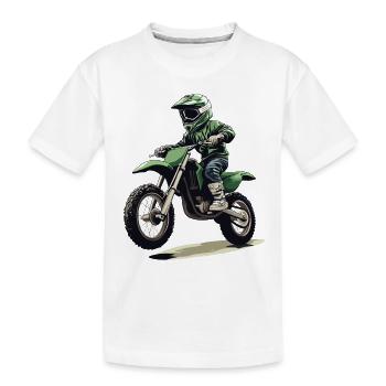 Motocross und Dirt bike - Kinder Premium Bio T-Shirt - Weiß - Vorne