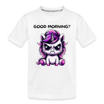 Good Morning - Kids' Premium Organic T-Shirt - white - Front
