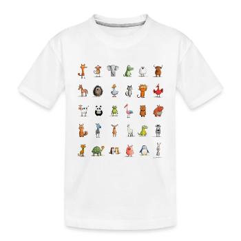 Tierische Charakter Parade - Kinder Premium Bio T-Shirt - Weiß - Vorne