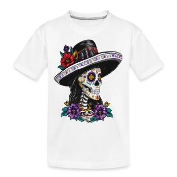 Crâne En Sucre Jour Des Morts Dia De Los Muertos - T-shirt bio Premium Enfant - blanc - Devant
