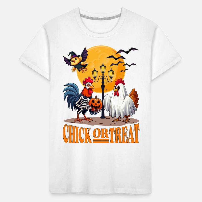 Hühnchen Halloween Süßes oder Saures Hühnerbauer Kinder Premium Bio T-Shirt