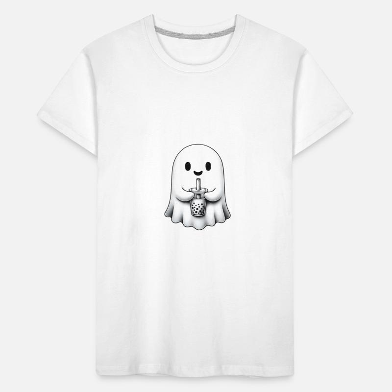 Cute Ghost Bubble Tea Kids' Premium Organic T-Shirt