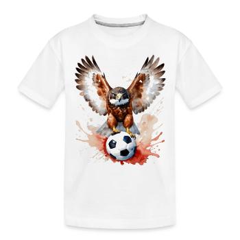 Turul Football Colorful Hungary Animal Design Print - Kids' Premium Organic T-Shirt - white - Front