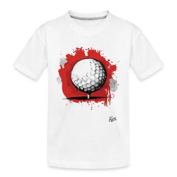 Golf Ball Golfing - Kids' Premium Organic T-Shirt - white - Front