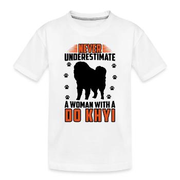 Femme avec Do, Khyi, Dogue tibétain, Dogue tibétain - T-shirt bio Premium Enfant - blanc - Devant