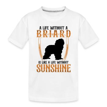 Leben ohne Briard Berger de Brie - Kinder Premium Bio T-Shirt - Weiß - Vorne