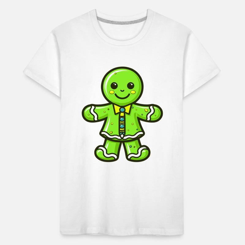 Gingerbread Man Biscuit Christmas Baking Kids' Premium Organic T-Shirt