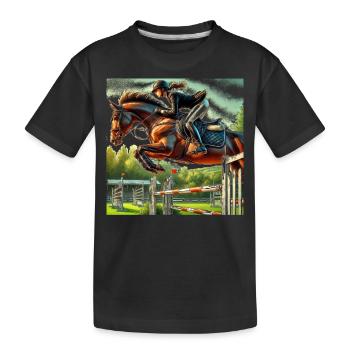 Show Jumper - Kids' Premium Organic T-Shirt - black - Front