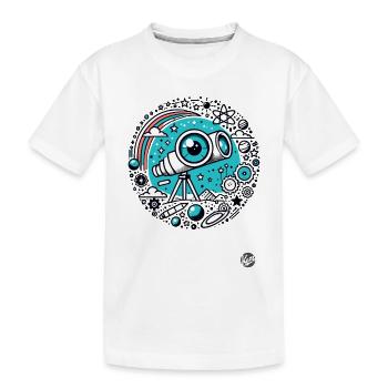 Télescope « Oeil de l’astronomie » - T-shirt bio Premium Enfant - blanc - Devant