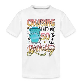 Cruising Into My 50th Birthday - Kinder Premium Bio T-Shirt - Weiß - Vorne