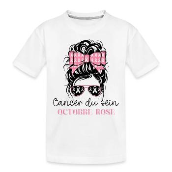 Rosa Oktober 2024 Brustkrebsmonat - Kinder Premium Bio T-Shirt - Weiß - Vorne