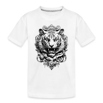Futuristisches Tiger T-Shirt für Naturfreunde - Kinder Premium Bio T-Shirt - Weiß - Vorne