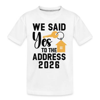 Nous avons dit à l’adresse 2026 - T-shirt bio Premium Enfant - blanc - Devant