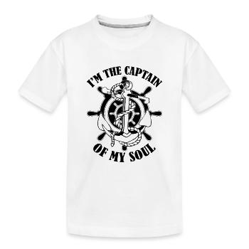 Je suis le capitaine qui navigue - T-shirt bio Premium Enfant - blanc - Devant
