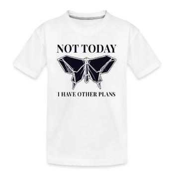 Pas aujourd’hui j’ai d’autres plans plier du papier hibou - T-shirt bio Premium Enfant - blanc - Devant