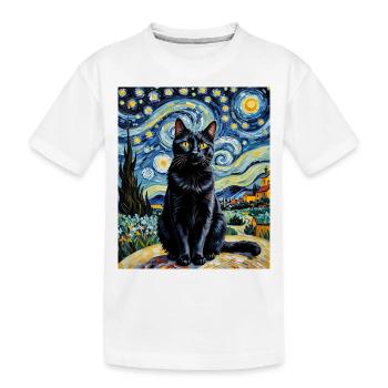L’élégance féline la nuit L’élégance féline - T-shirt bio Premium Enfant - blanc - Devant