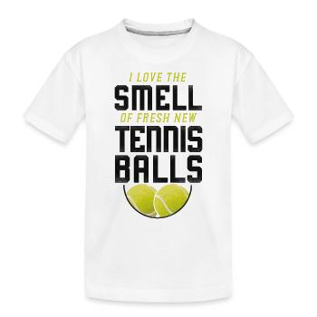 Funny Tennis Player Racket I Love - Kinder Premium Bio T-Shirt - Weiß - Vorne