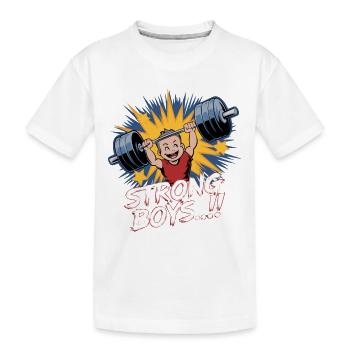 STRONG BOYS - Kids' Premium Organic T-Shirt - white - Front