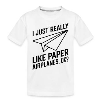 Avion en papier disant blague Avion en papier cadeau - T-shirt bio Premium Enfant - blanc - Devant