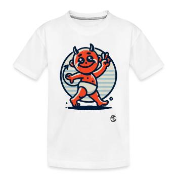 Style de dessin animé rétro vintage : Petit diable mignon - T-shirt bio Premium Enfant - blanc - Devant