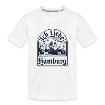 Hamburg - Ich liebe Hamburg! - Kinder Premium Bio T-Shirt - Weiß - Vorne