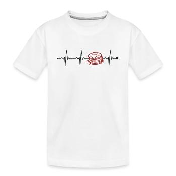 Pfannkuchen Herzschlag Rezepte Grillkuchen Liebhaber - Kinder Premium Bio T-Shirt - Weiß - Vorne