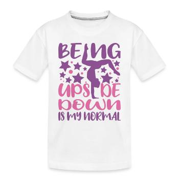 Being Upside Down Is My Normal Funny Gymnast Gift - Kinder Premium Bio T-Shirt - Weiß - Vorne