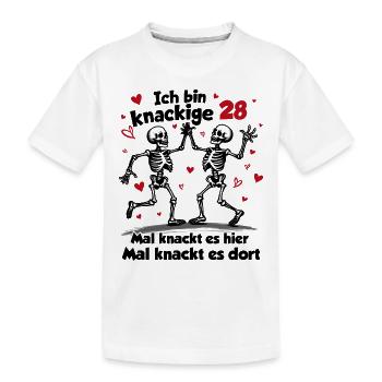 28. Geburtstag | Knackige 28 | Ich bin alt - Kinder Premium Bio T-Shirt - Weiß - Vorne