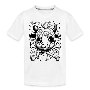 Lustiges Comic-Kuh Shirt im urbanen Graffiti-Look - Kinder Premium Bio T-Shirt - Weiß - Vorne