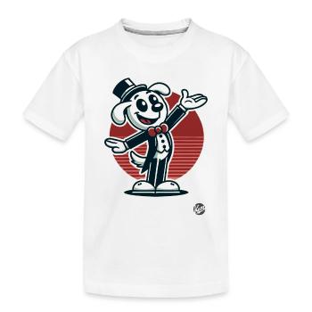 Retro cartoon dog as director and entertainer - Kids' Premium Organic T-Shirt - white - Front