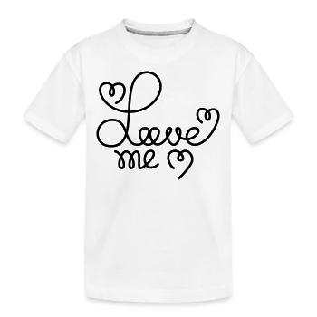 Love Me - Kinder Premium Bio T-Shirt - Weiß - Vorne