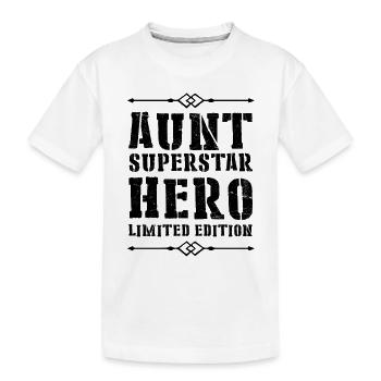 Dicton de la meilleure tante héroïne - T-shirt bio Premium Enfant - blanc - Devant