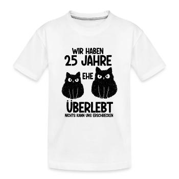 25 Jahre Ehe überlebt Silberhochzeit Hochzeitstag - Kinder Premium Bio T-Shirt - Weiß - Vorne
