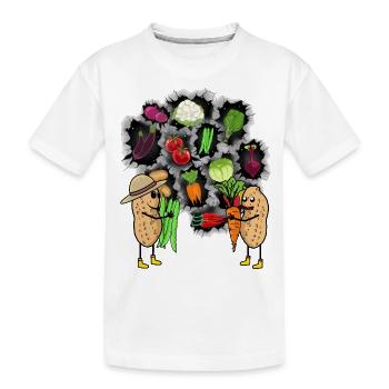 Erdnuss Erdnüsse Gemüse Garten Küche Vegatarisch - Kinder Premium Bio T-Shirt - Weiß - Vorne