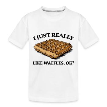 Gaufres Dire Dessert Drôle Gaufres Cadeau - T-shirt bio Premium Enfant - blanc - Devant