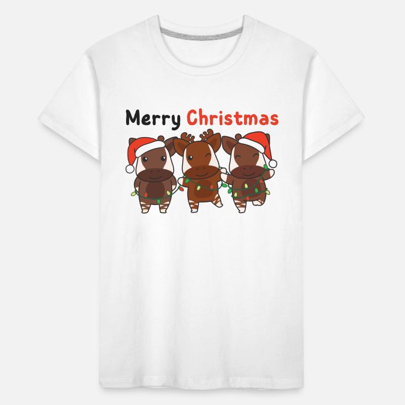 Okapi Noël Hiver Animaux Okapi T-shirt bio Premium Enfant